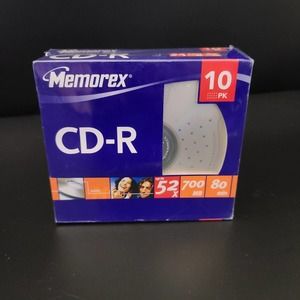 Memorex 10-Pack CD-R Blank Media, New/Sealed